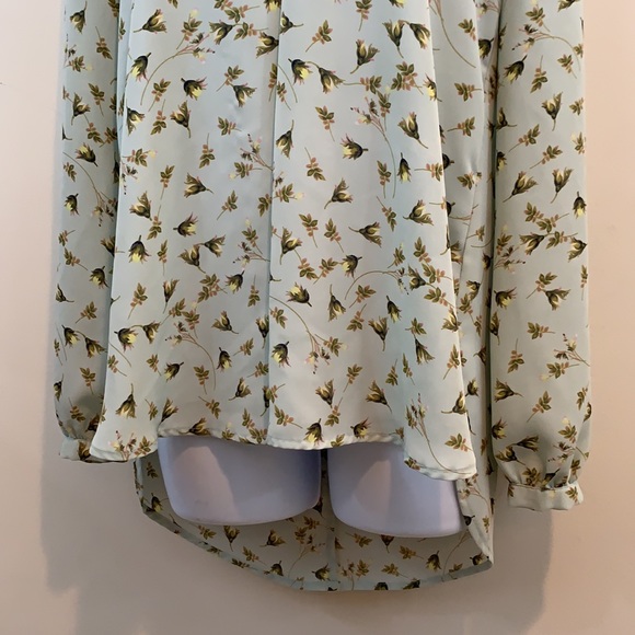 LC Lauren Conrad Floral V-Front & Back Shirt  Sz S - Picture 4 of 9